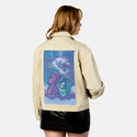 spacecase patch on female atelier canvas jacket in tan