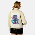 spaceoctopus patch on female atelier canvas jacket in tan