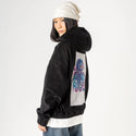 spaceoctopus patch on female retro cord hoodie in onyx
