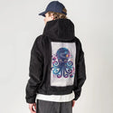 spaceoctopus patch on male retro cord hoodie in onyx