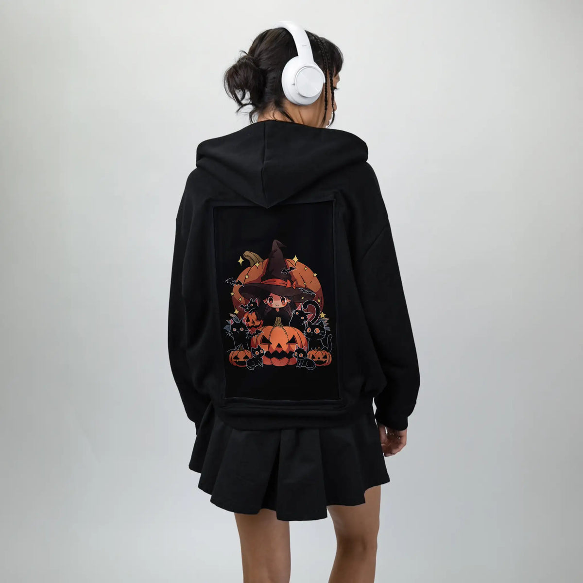 spellboundkitties patch on female essential zip hoodie in after hours