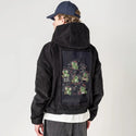 spookyfrogs patch on male retro cord hoodie in onyx