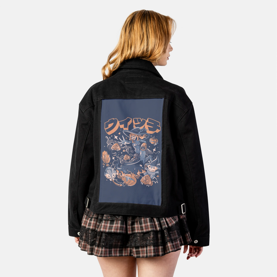 spookyhunter patch on female atelier canvas jacket in nightfall
