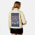 spookyhunter patch on female atelier canvas jacket in tan