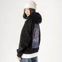 spookyhunter patch on female retro cord hoodie in onyx