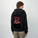 spookyroadtrip patch on male essential zip hoodie in after hours
