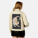springkitty patch on female atelier canvas jacket in tan