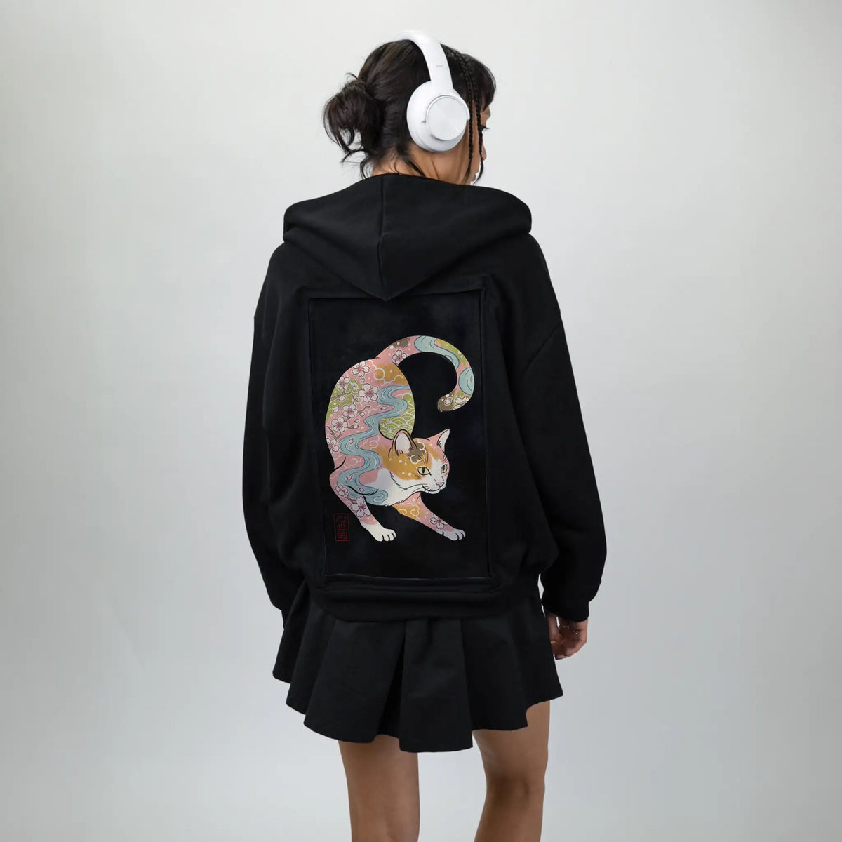 springkitty patch on female essential zip hoodie in after hours