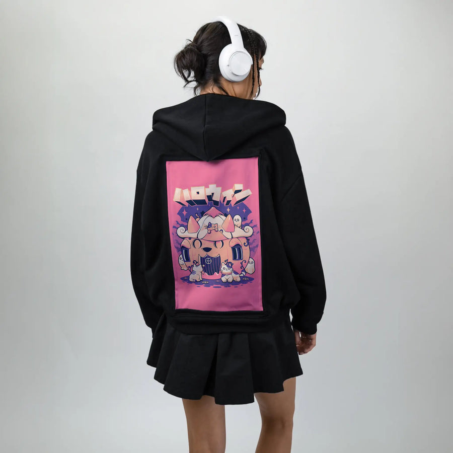 spurrkyhouse patch on female essential zip hoodie in after hours