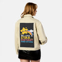 starshine patch on female atelier canvas jacket in tan