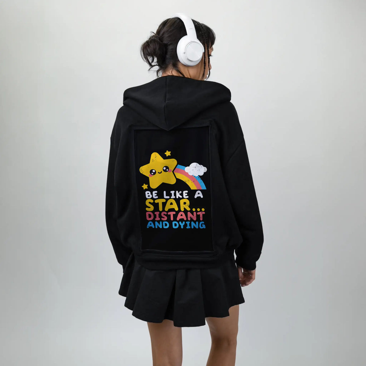 starshine patch on female essential zip hoodie in after hours
