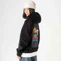 starshine patch on female retro cord hoodie in onyx