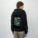stayawakeatwork patch on male essential zip hoodie in after hours