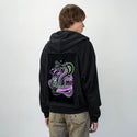 stayhard patch on male essential zip hoodie in after hours