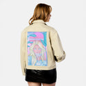 staytonight patch on female atelier canvas jacket in tan