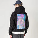 staytonight patch on male retro cord hoodie in onyx