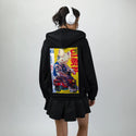 sugarrush patch on female essential zip hoodie in after hours
