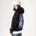 summerview patch on female retro cord hoodie in onyx