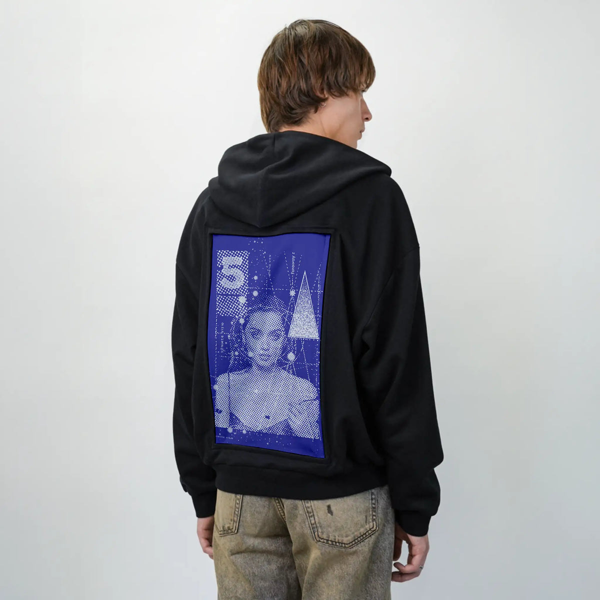 summerview patch on male essential zip hoodie in after hours