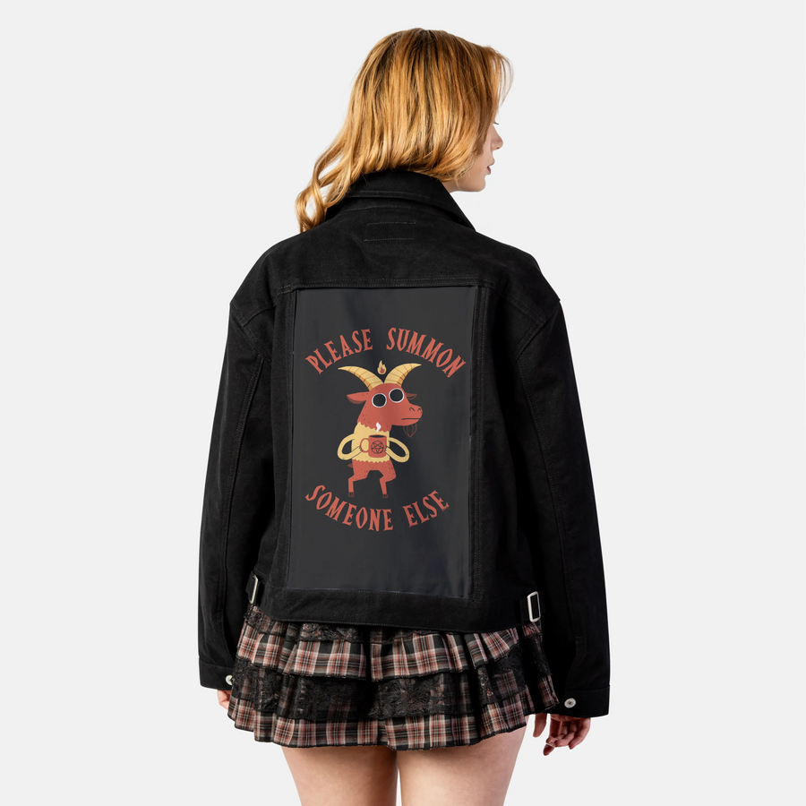 summonsomeoneelse patch on female atelier canvas jacket in nightfall