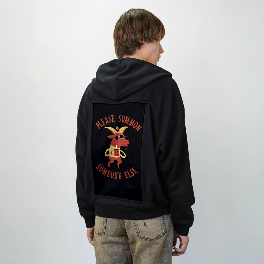 summonsomeoneelse patch on male essential zip hoodie in after hours