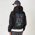 summonstrength patch on male retro cord hoodie in onyx