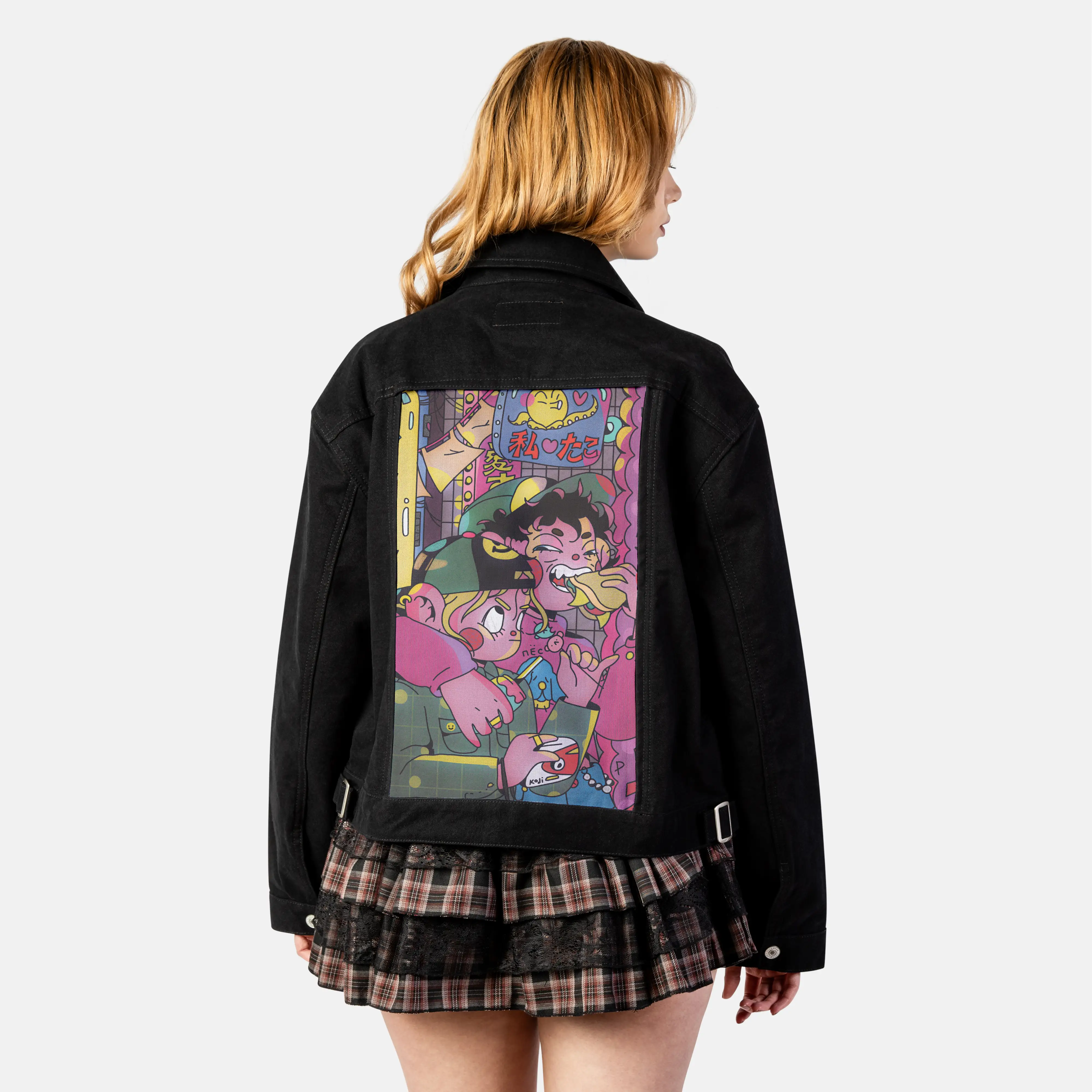 sunakku patch on female atelier canvas jacket in nightfall