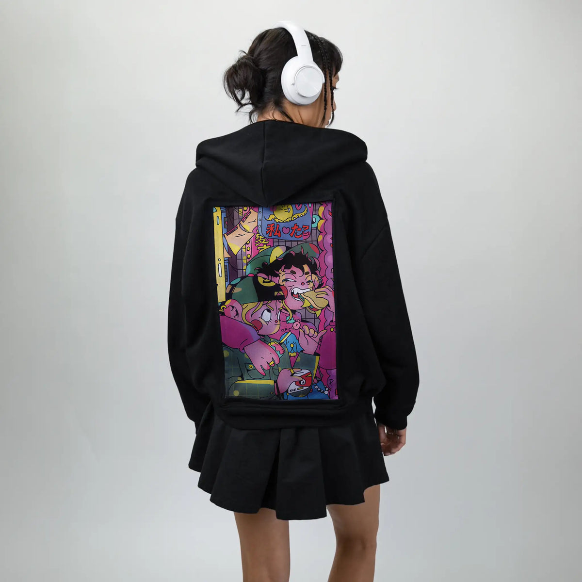 sunakku patch on female essential zip hoodie in after hours