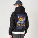 sunray patch on male retro cord hoodie in onyx
