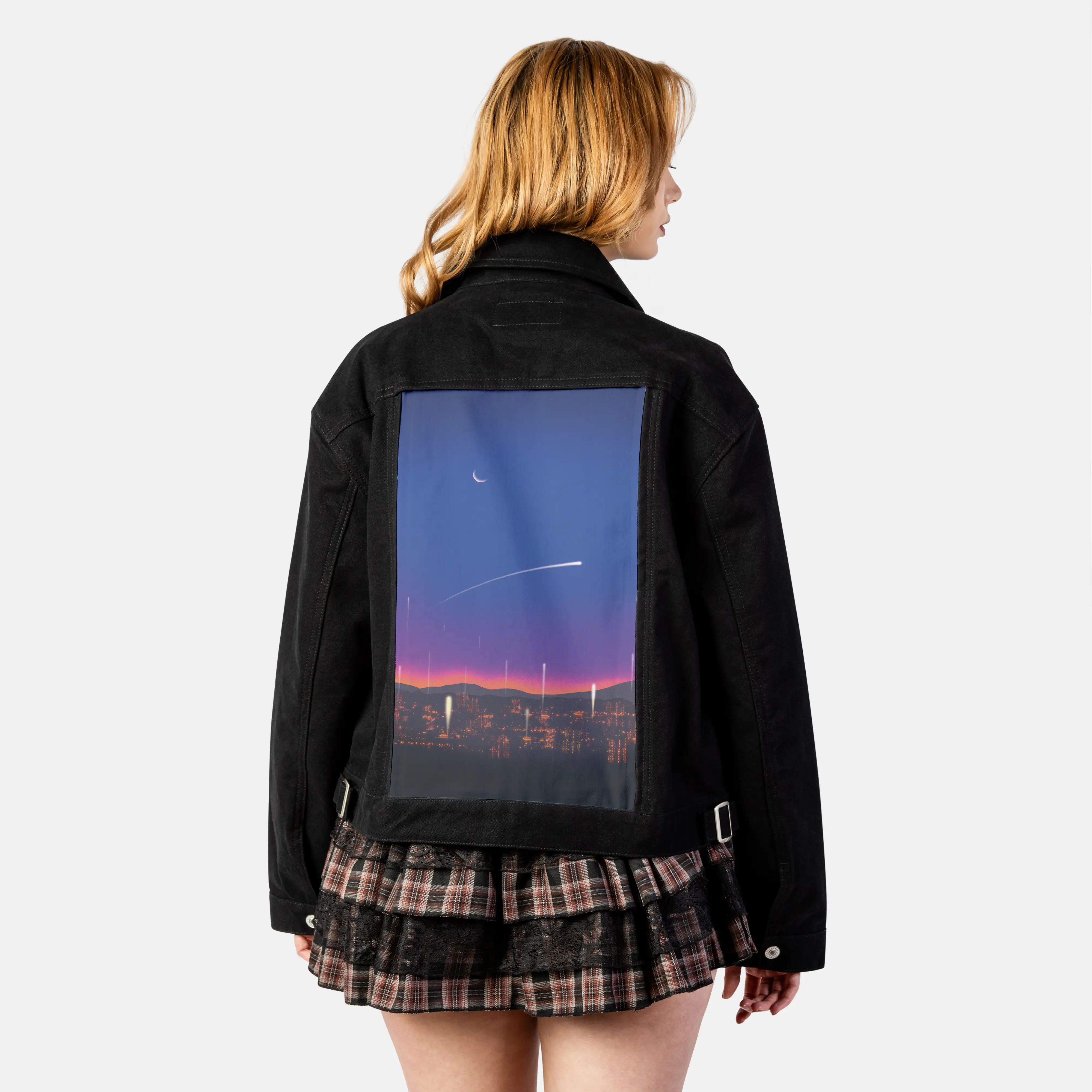 sunsetsky patch on female atelier canvas jacket in nightfall