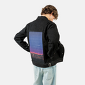 sunsetsky patch on male og denim jacket in raven