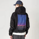 sunsetsky patch on male retro cord hoodie in onyx