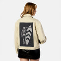 surfordie patch on female atelier canvas jacket in tan