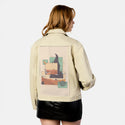 surrealdaysiii patch on female atelier canvas jacket in tan