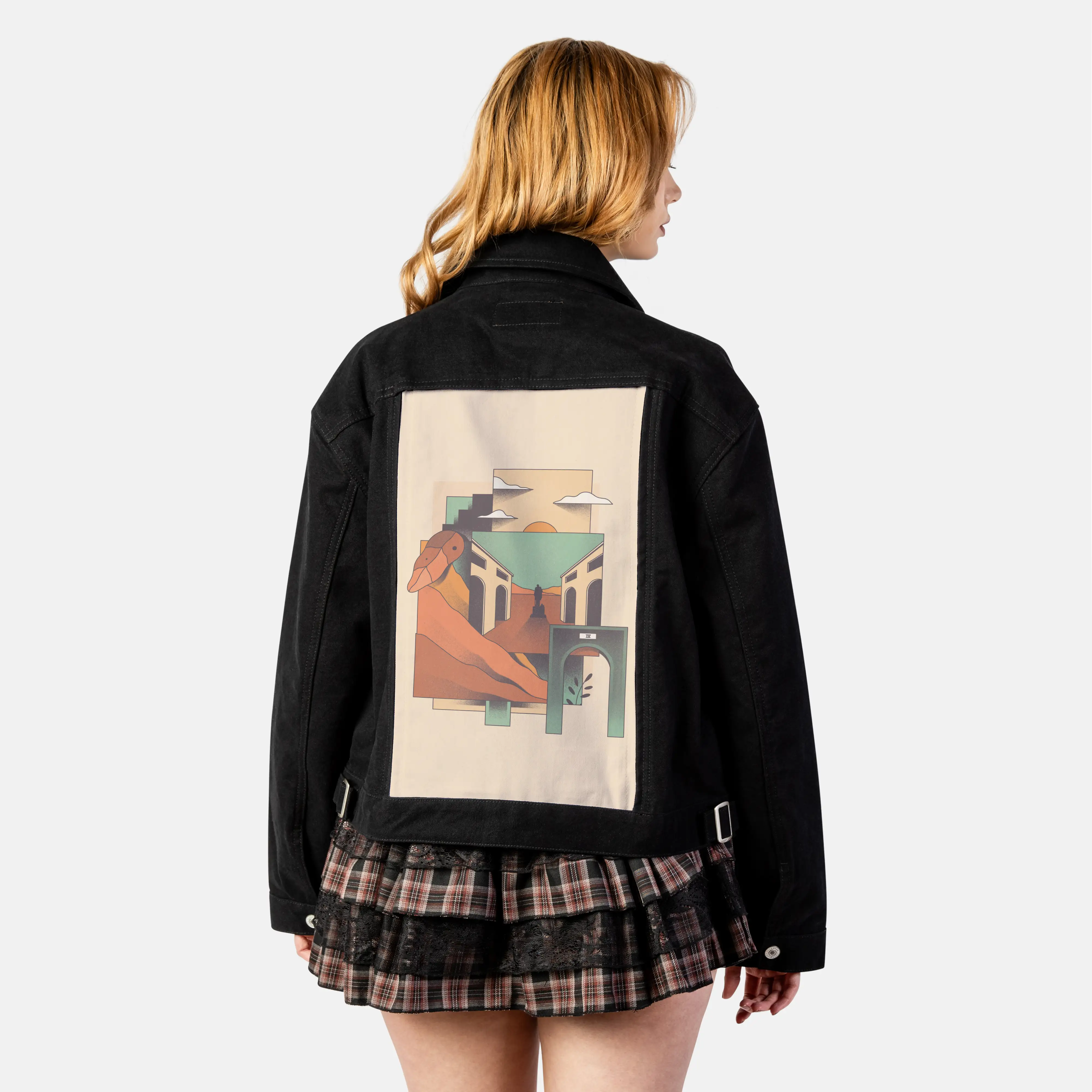 surrealdaysiv patch on female atelier canvas jacket in nightfall