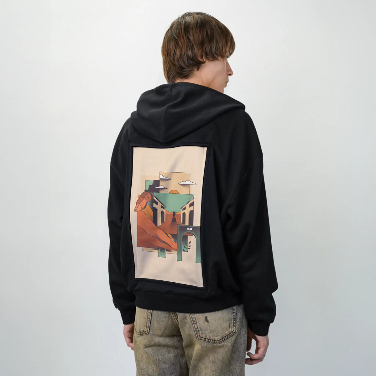 surrealdaysiv patch on male essential zip hoodie in after hours