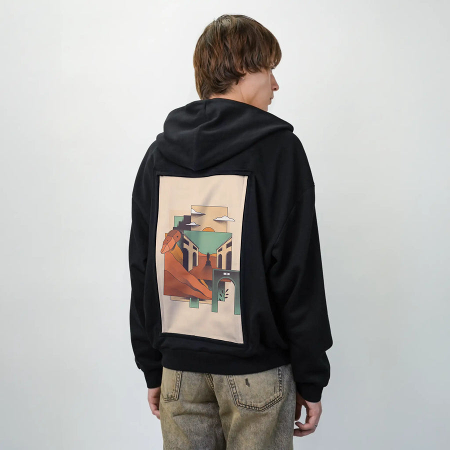 surrealdaysiv patch on male essential zip hoodie in after hours