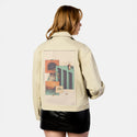 surrealdaysv patch on female atelier canvas jacket in tan