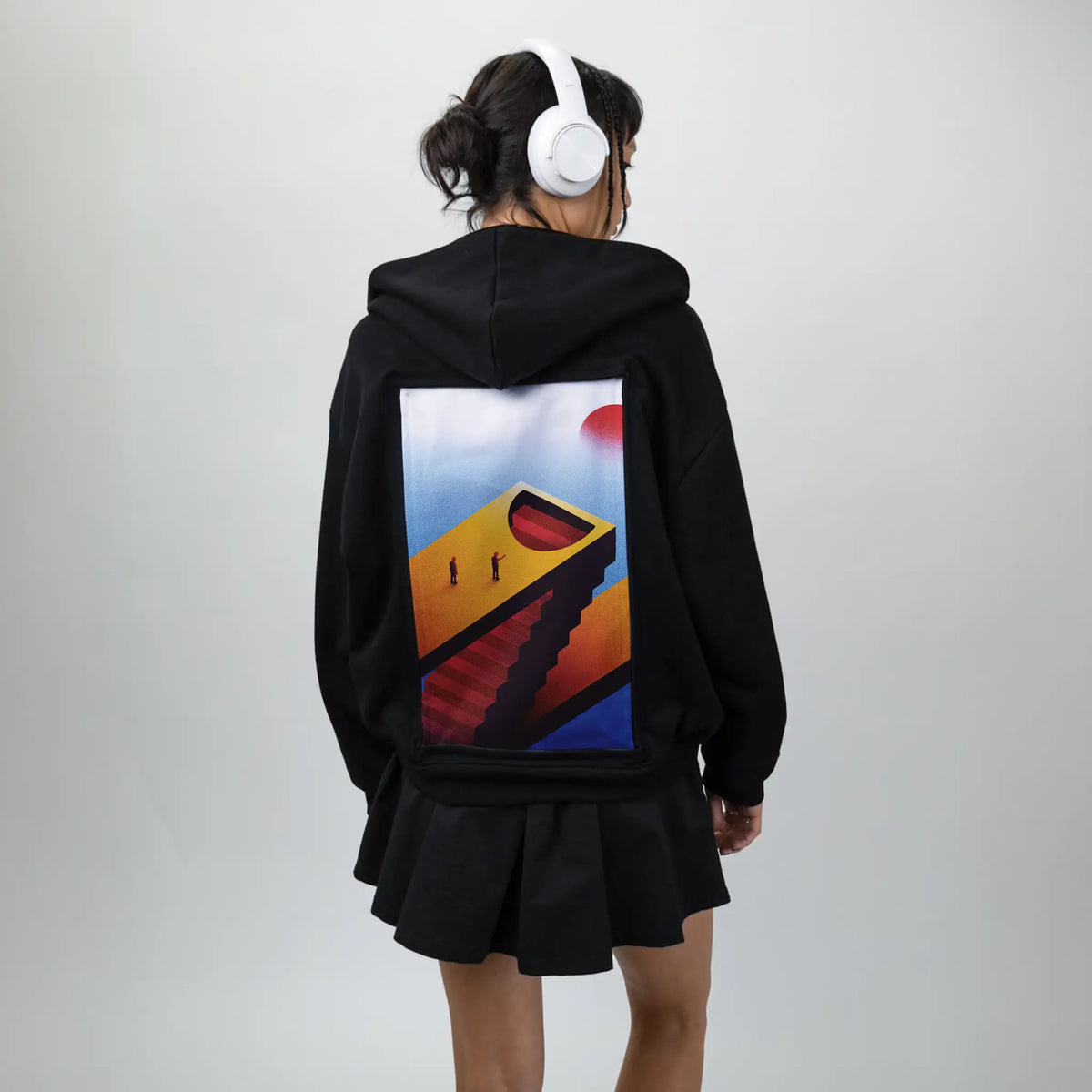 surrealjourneyahead patch on female essential zip hoodie in after hours