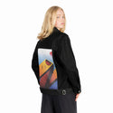 surrealjourneyahead patch on female og denim jacket in raven