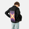 surrealjourneyascension patch on male og denim jacket in raven