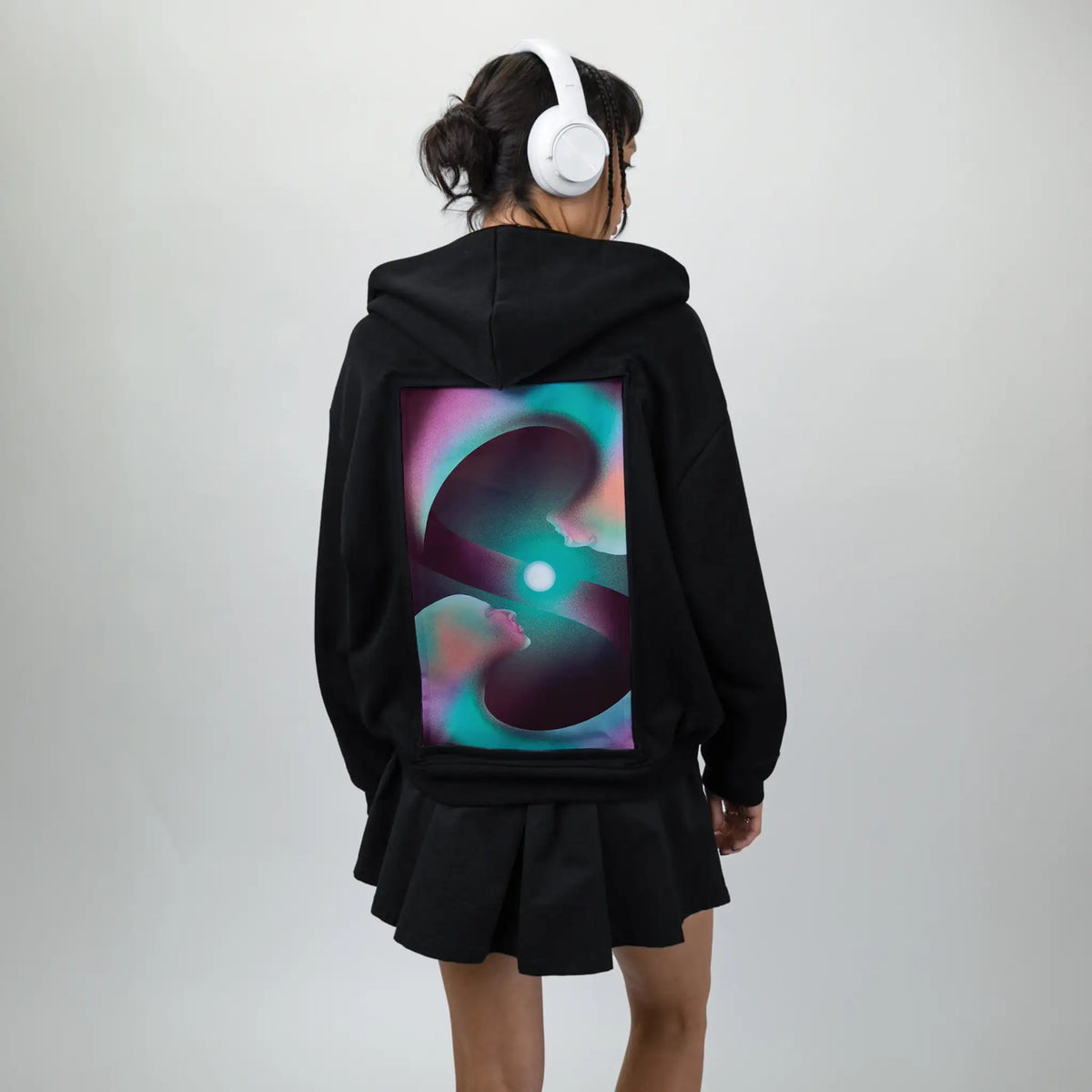 surrealjourneyself patch on female essential zip hoodie in after hours