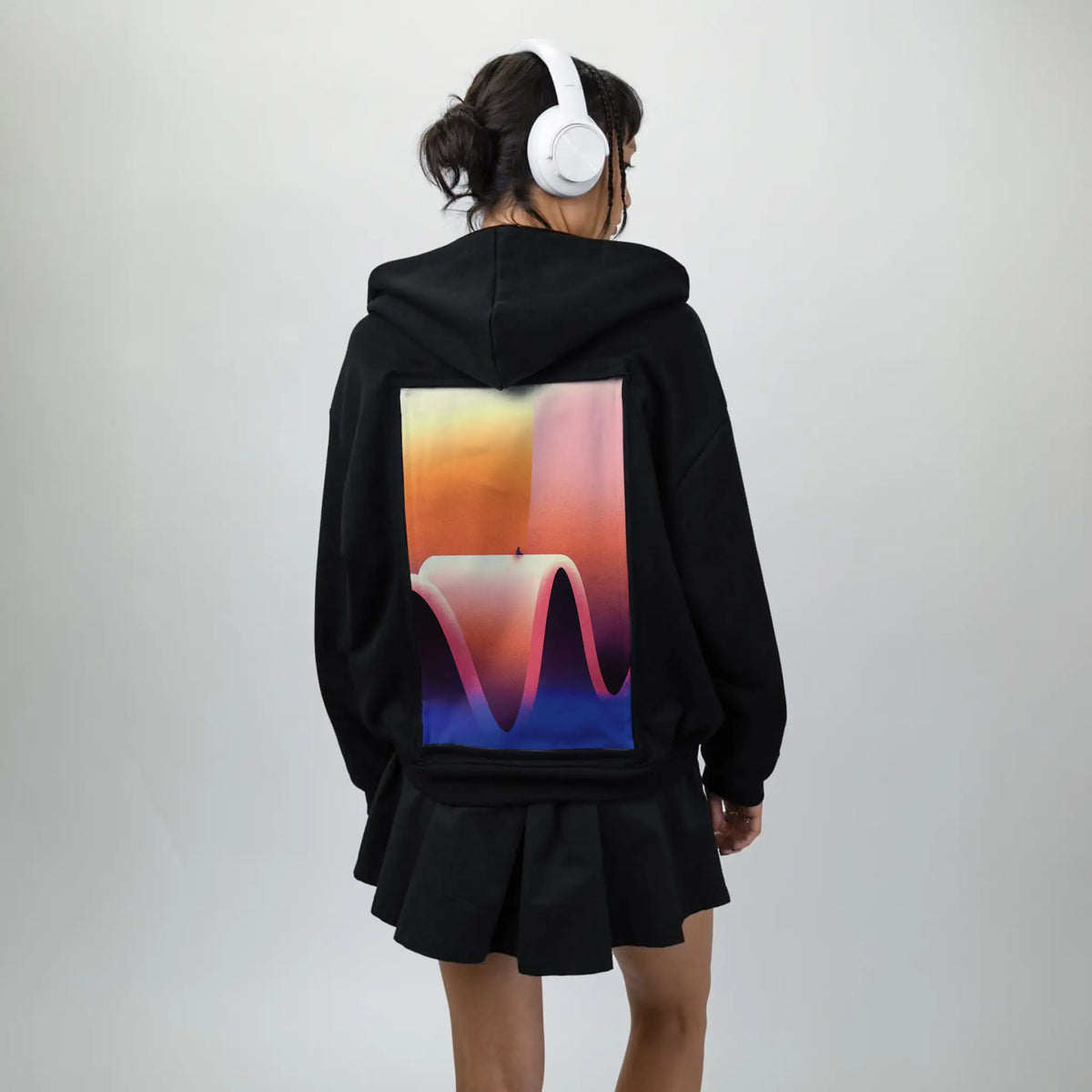 surrealjourneyup patch on female essential zip hoodie in after hours