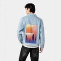 surrealjourneyup patch on male og denim jacket in oceanside