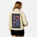 surrealspace patch on female atelier canvas jacket in tan