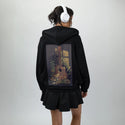 survivalsong patch on female essential zip hoodie in after hours