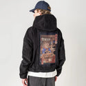 sushimeowster patch on male retro cord hoodie in onyx