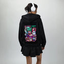 sushipop patch on female essential zip hoodie in after hours