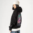 sushipop patch on female retro cord hoodie in onyx