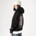 sushislayercat patch on female retro cord hoodie in onyx